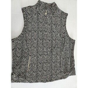Charter Club Fuzzy Chevron Vest Quilted Inside Size 0X